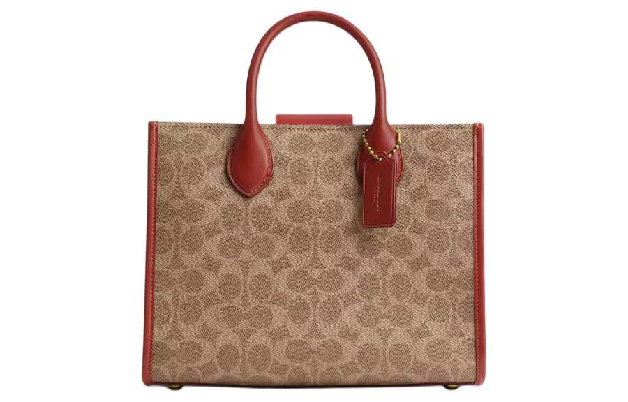 COACH Ace Coated Canvas With Calfskin Tote Bag, Shopping Bag, Shoulder Bag, Crossbody Bag, Handbag Medium Women's