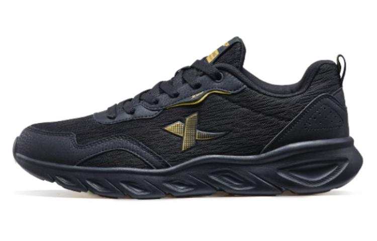 XTEP Comfortable Abrasion Resistant Breathable Low top Running Shoes Men's Black Gold