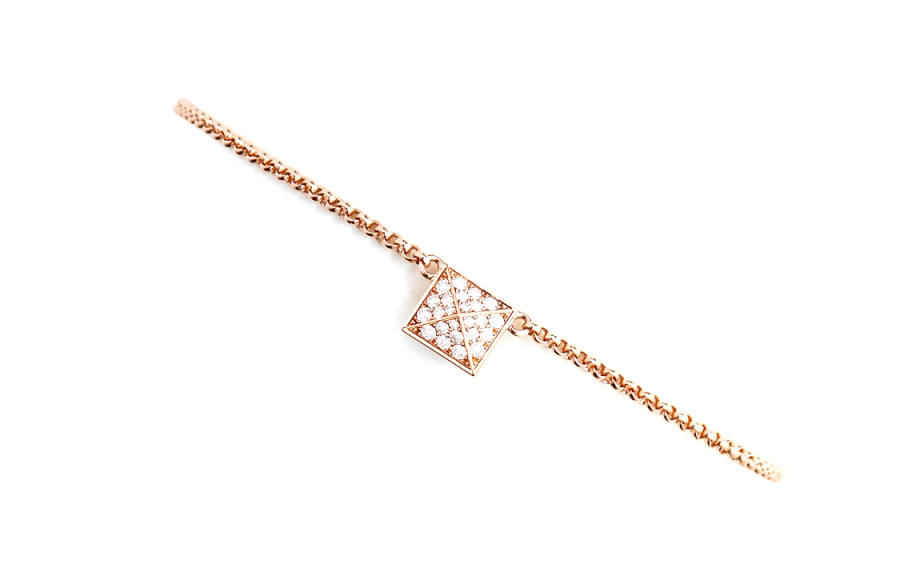 HERMES Clou D'H Diamond 18K Rose Gold Bracelets Women's Rose Gold
