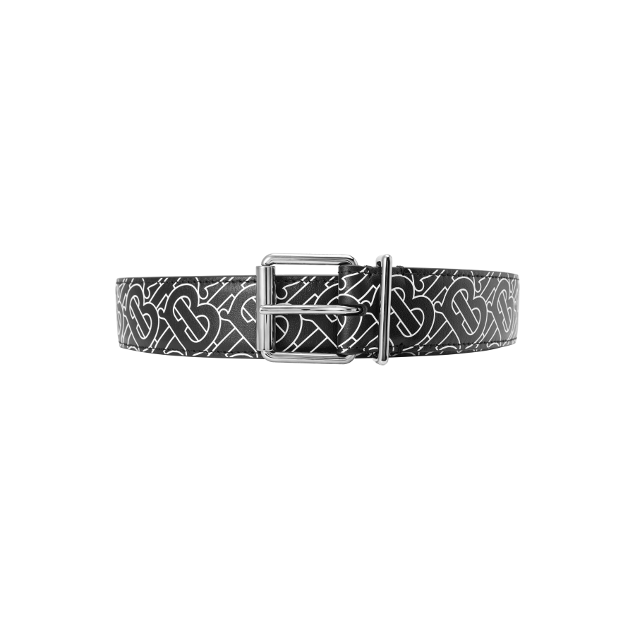 Burberry Burberry Leather Belts Men's Black Width 3.5cm