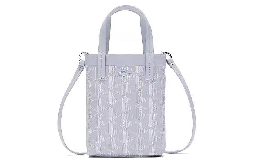 LACOSTE PVC Handbag, Shoulder Bag, Crossbody Bag Small Women's Light Blue