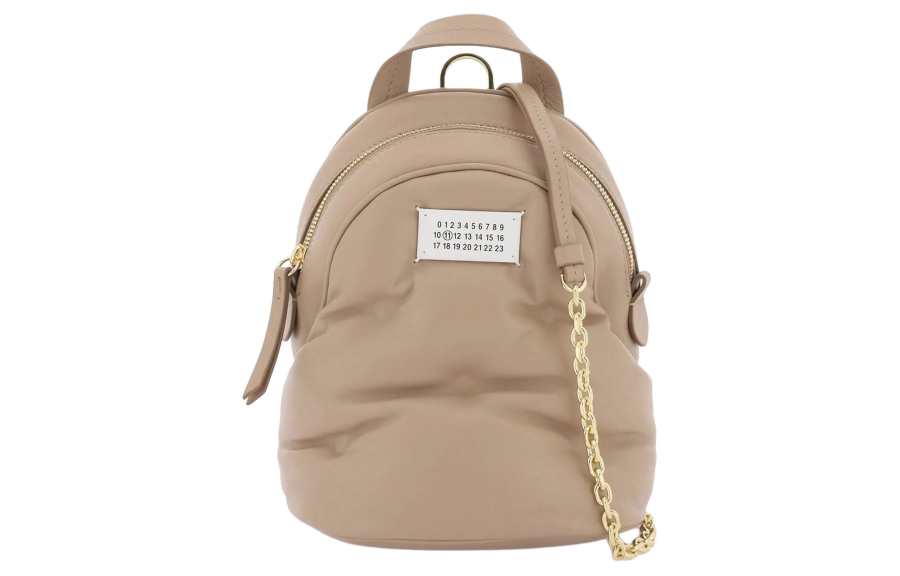 Maison Margiela Glam Slam Nappa Leather Shoulder Bag, Crossbody Bag Beige