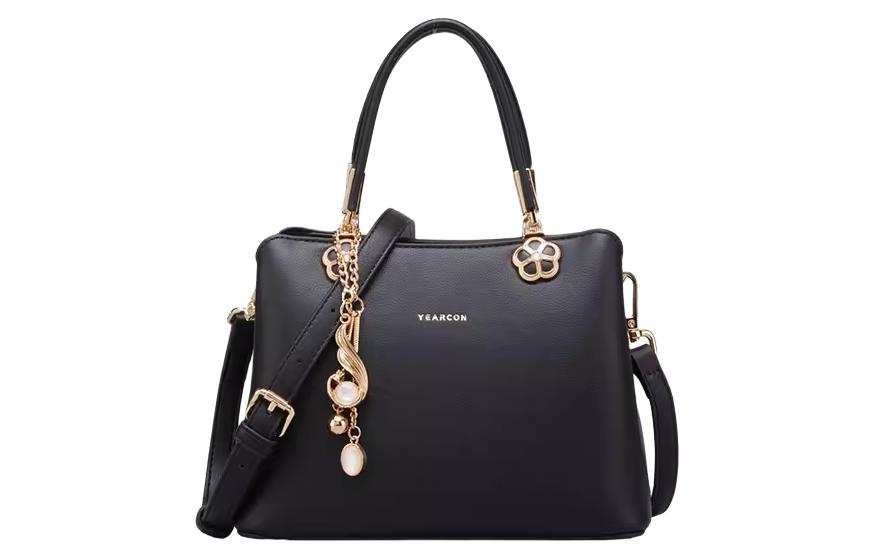 YEARCON Synthetic Leather Handbag Small Women's Black