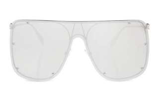 McQ Alexander McQueen 【Zoomed Imagery】skull-appliqué shield-frame sunglasses