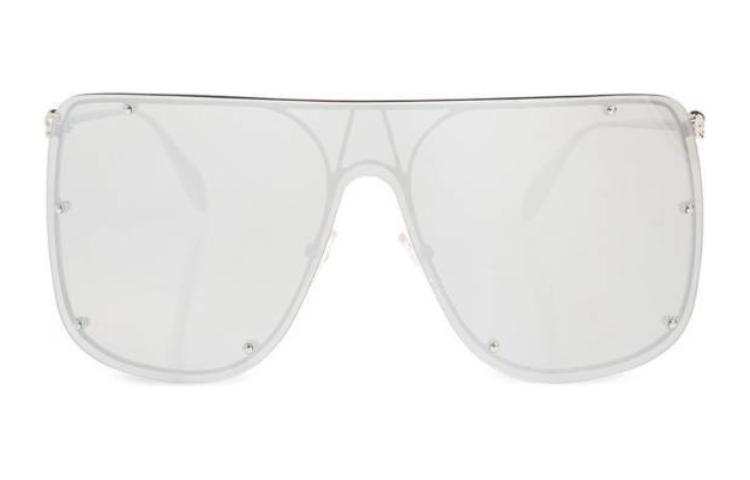 McQ Alexander McQueen 【Zoomed Imagery】skull-appliqué shield-frame sunglasses
