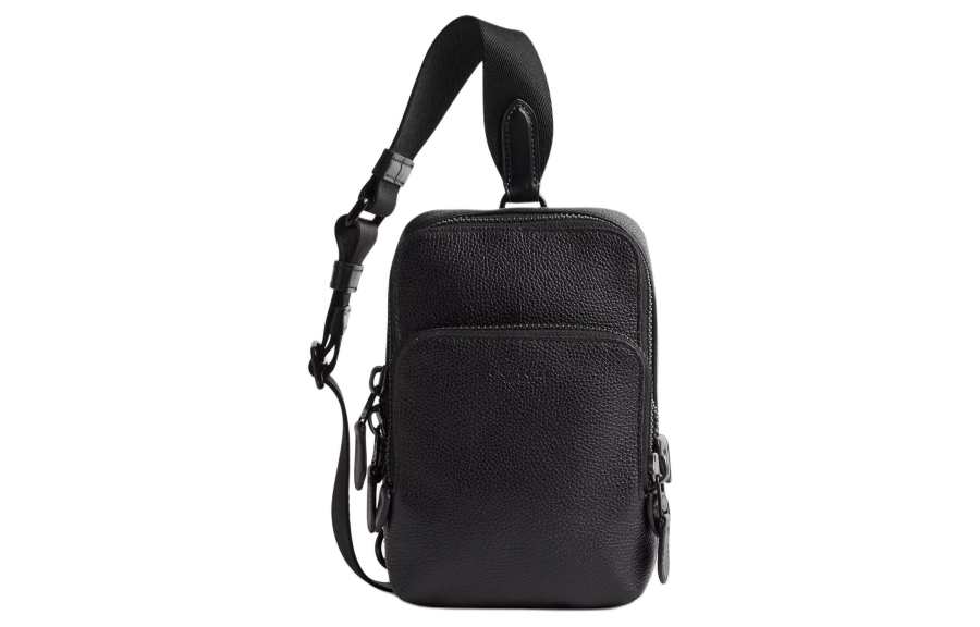 COACH Gotham Leather Shoulder Bag, Crossbody Bag, Sling Bag Mini Men's Black