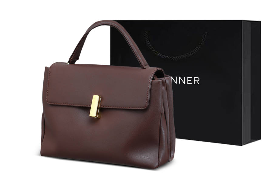 C°BANNER Cow Split Leather, Synthetic Leather Crossbody Handbag Regular Women's Chocolate