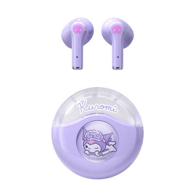 Sanrio EJ 298 Half In Ear, Transparent Case Design, Gradient Dazzling Color Pattern True Wireless Bluetooth Headset