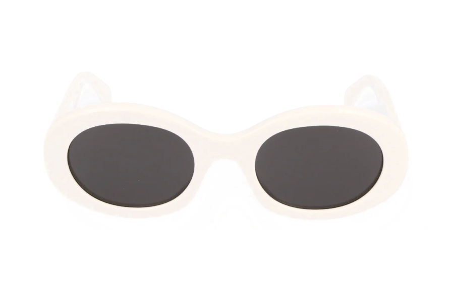 CELINE CELINE Acetate Oval Sunglasses Unisex White