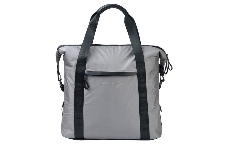 Saucony Polyamide Shoulder Bag, Crossbody Bag, Handbag Unisex Dazzling Color Bright Silver