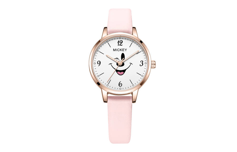 Disney Disney Quartz Movement Leather Strap Watch Unisex White Dial