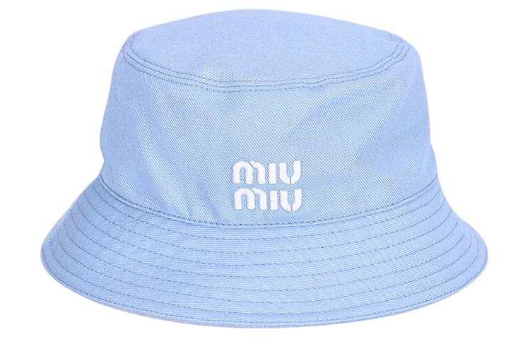 MIU MIU Cotton Bucket Hats Unisex Blue
