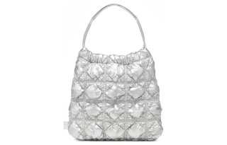 CARLYN Polyester With Nylon Handbag, Shoulder Bag Regular Women's Silver
