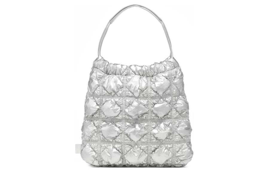 CARLYN Polyester With Nylon Handbag, Shoulder Bag Regular Women's Silver