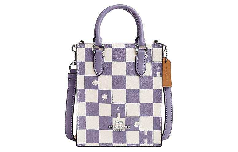 COACH COACH N/S Artificial Leather Handbag Mini Women's Light Violet & Chalk White
