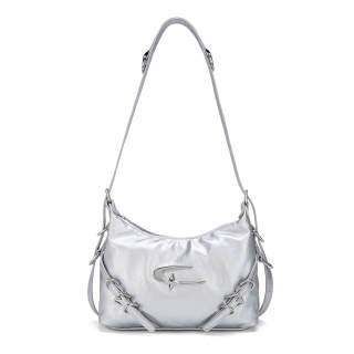 UNITE STAR Pu Crossbody Bag, Shoulder Bag Regular Women's Silver/White/Black