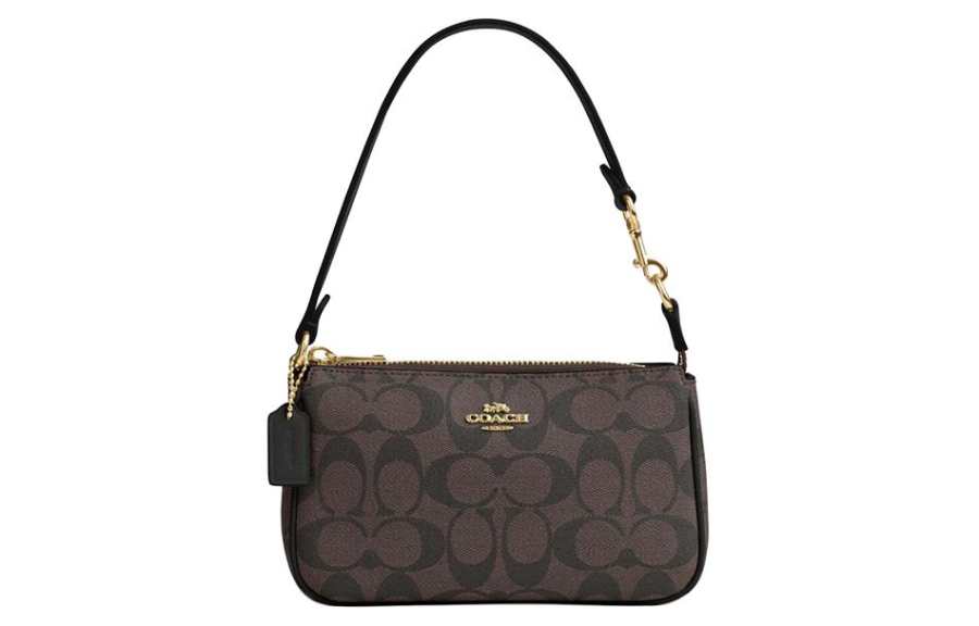 COACH Nolita PVC With Skin Shoulder Bag, Pochette, Handheld Handbag, Shoulder Bag Small Women's Brown