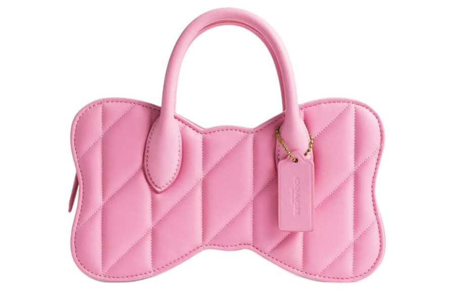 COACH Sheepskin Bowknot Bag, Shoulder Bag, Crossbody Bag, Handbag Medium Women's Fresh Pink