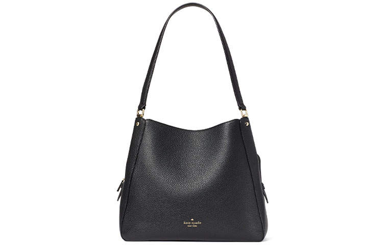 Kate Spade Leila One Shoulder Cow Leather Handbag Medium Women's Black