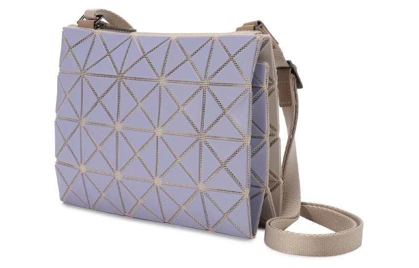ISSEY MIYAKE Polyvinyl Chloride Resin Shoulder Bag, Crossbody Bag Women's Light Purple & Beige