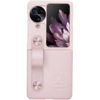 OPPO PU+PC+Aluminum Alloy Material Hand Strap Vegan Leather Feel Phone Cases Works With Find N3 Flip