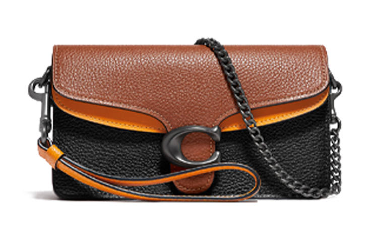 COACH Tabby Cow Leather Crossbody Bag, Shoulder Bag Small Women's Caramel & Black