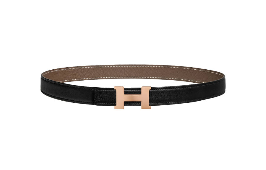 HERMES HERMES Mini Constance Calfskin Leather Belts Women's Width 2.4cm