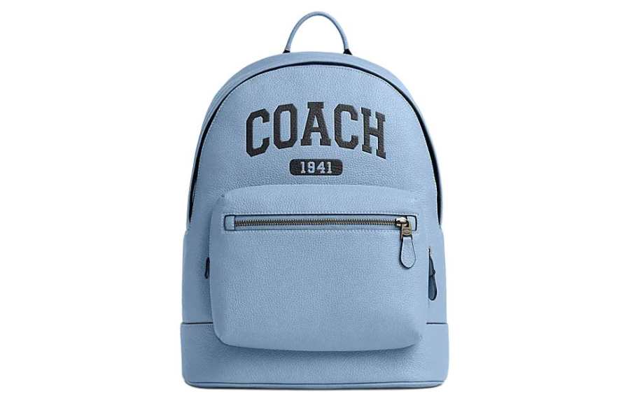 COACH COACH West Cow Leather With Textile Backpack Large Men's Cornflower Color