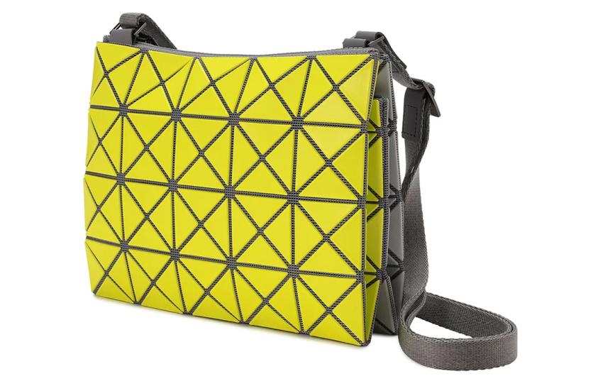ISSEY MIYAKE Polyvinyl Chloride Resin Shoulder Bag, Crossbody Bag Women's Yellow Green & Gray