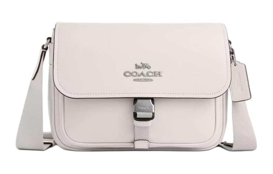 COACH Cow Leather Crossbody Bags Medium Women's Silver & Chalk