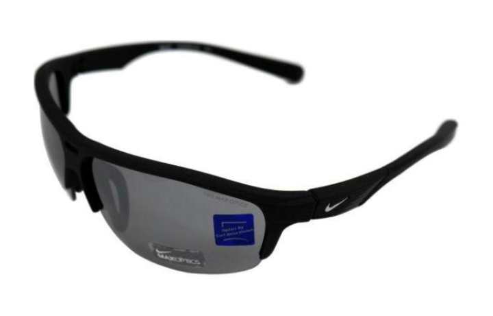 Nike Nike Plastic Rubber Rectangular Sunglasses Men's Black