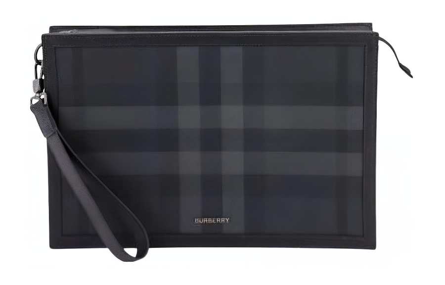 Burberry Zip Closure Polyurethane Shoulder Bag, Crossbody Bag Men's Black