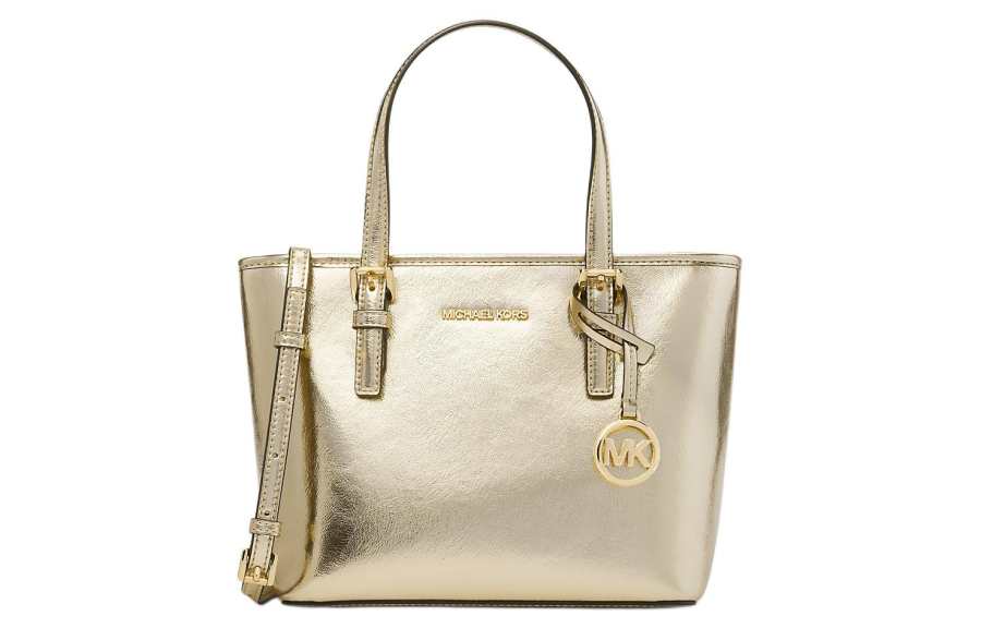 MICHAEL KORS Jet Set Polyurethane Shoulder Bag, Crossbody Bag, Handbag Extra Small Women's Light Gold
