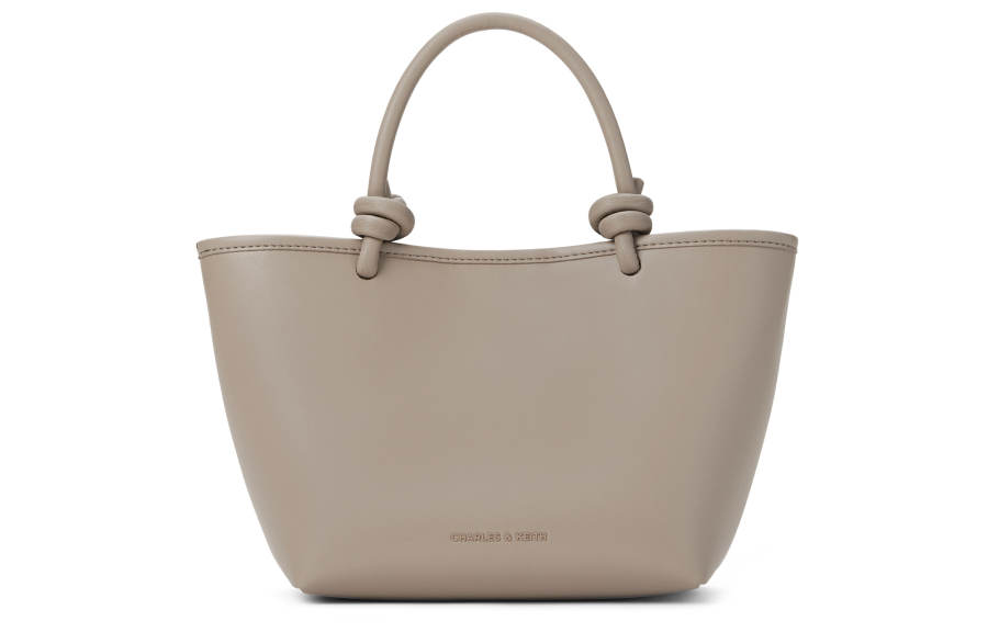 CHARLES&KEITH Knot Pu Basket Bag, Tote Bag, Shopping Bag, Portable Crossbody Bag, Shoulder Bag Medium Women's