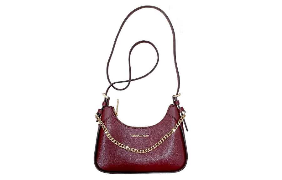 MICHAEL KORS Wilma Leather Crossbody Bag, Shoulder Bag Women's Deep Cherry