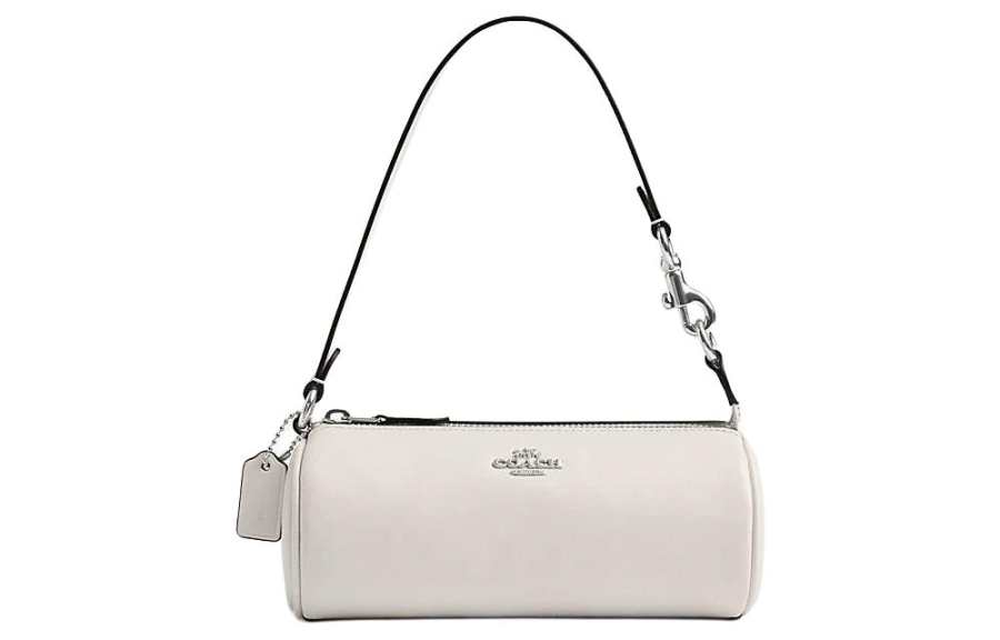COACH Nolita Cow Leather Cylinder Bag Handbag, Shoulder Bag Small Women's White