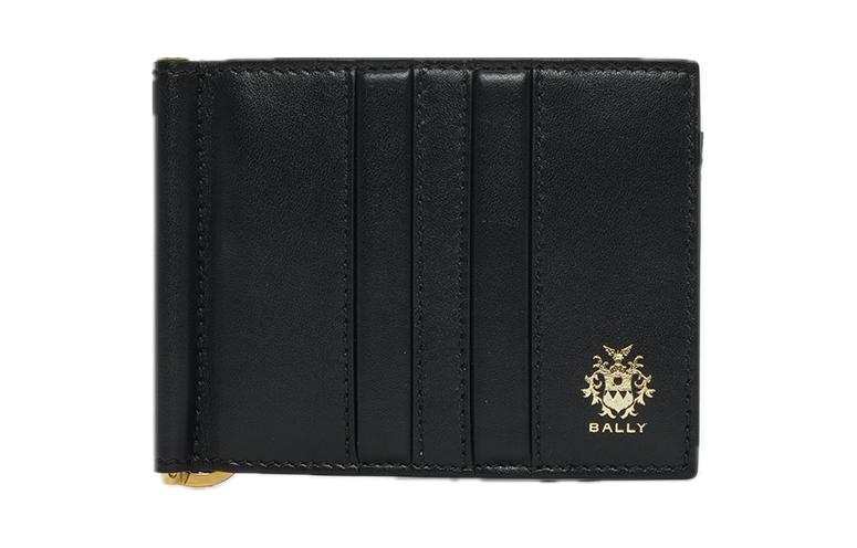 BALLY BALLY Cow Leather Wallet Men's Black & Gold