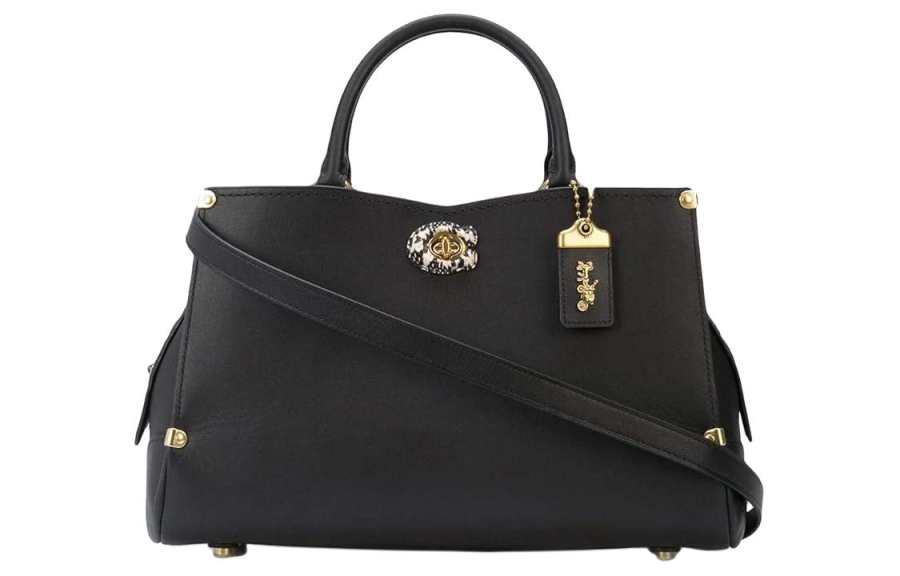 COACH Mason Glove Tanned Leather Shoulder Bag, Crossbody Bag, Handbag Large Women's Black