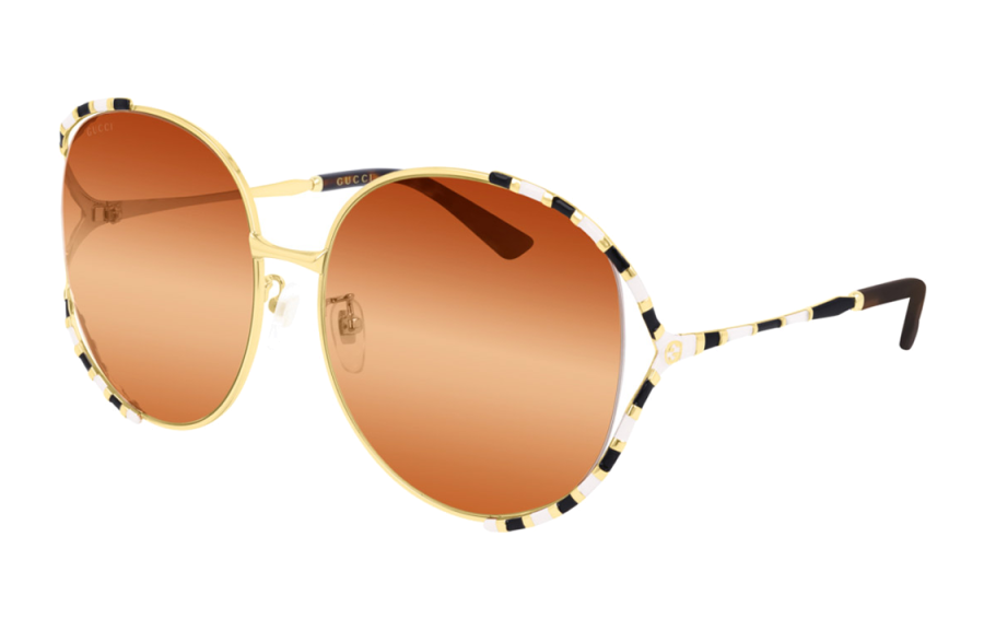 GUCCI Round Sunglasses Women's Gold
