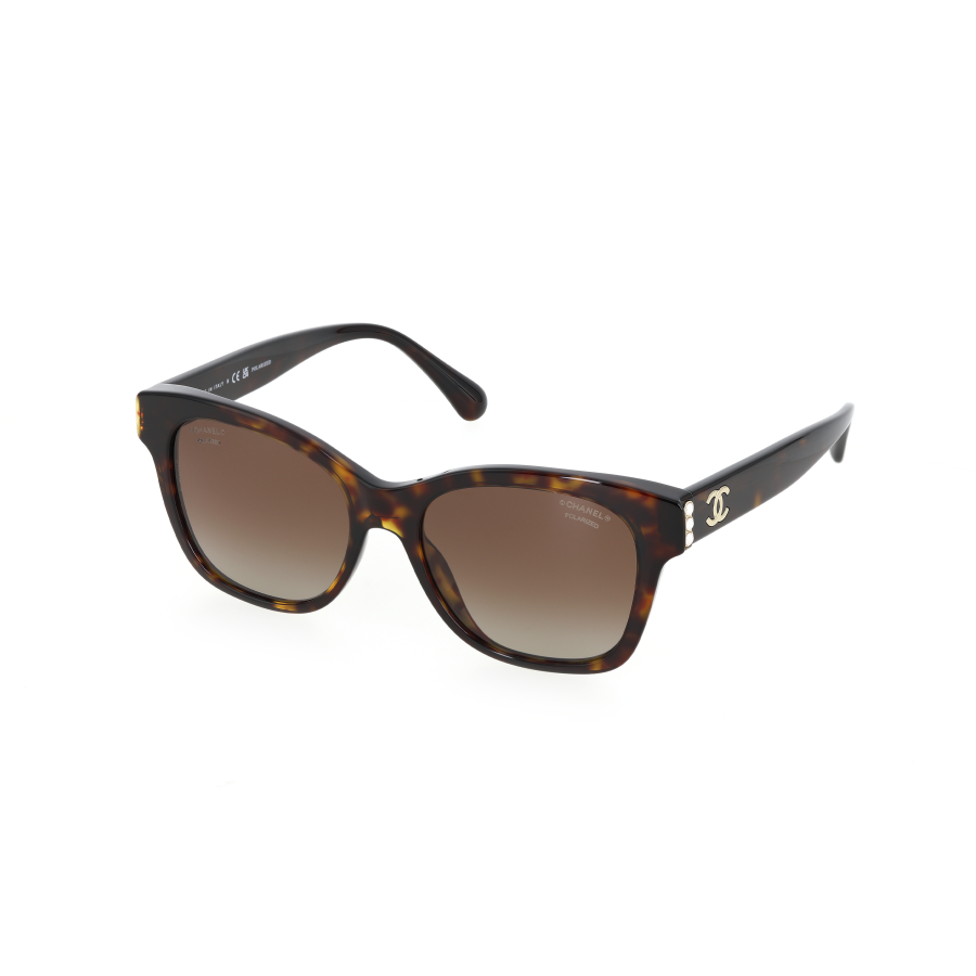 CHANEL CHANEL Plate Frame Square Sunglasses Women's Brown