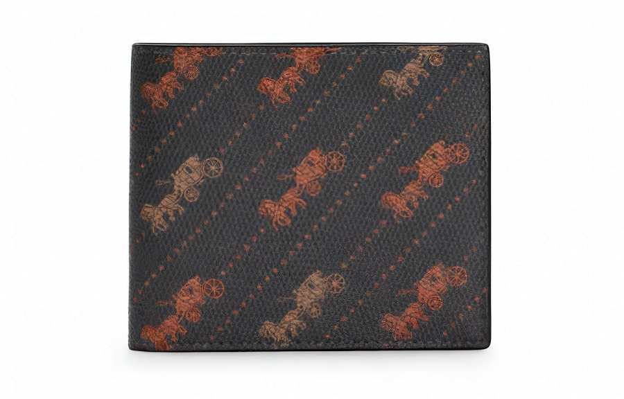 COACH COACH Billfold Wallet Coated Canvas Card Holder, Wallet Men's Brown