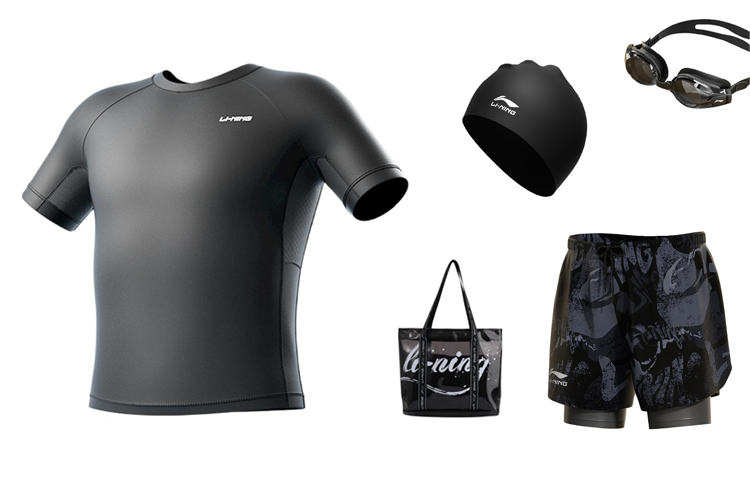Li-Ning Li Ning Swimming Equipment Sets Men's Black Swimsuit