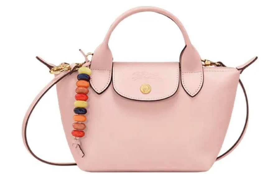 LONGCHAMP Le Pliage Xtra Cow Leather Portable Crossbody Bag, Shoulder Bag Unisex Pink