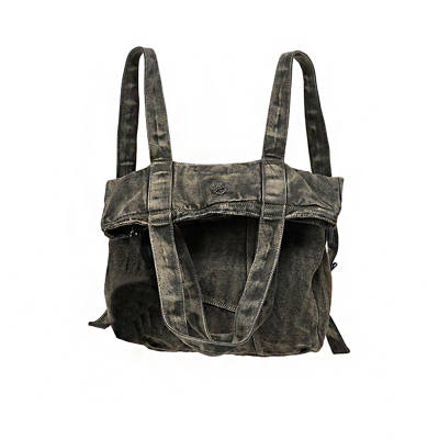 REBIRTH Denim Backpack Regular Unisex Black/Khaki