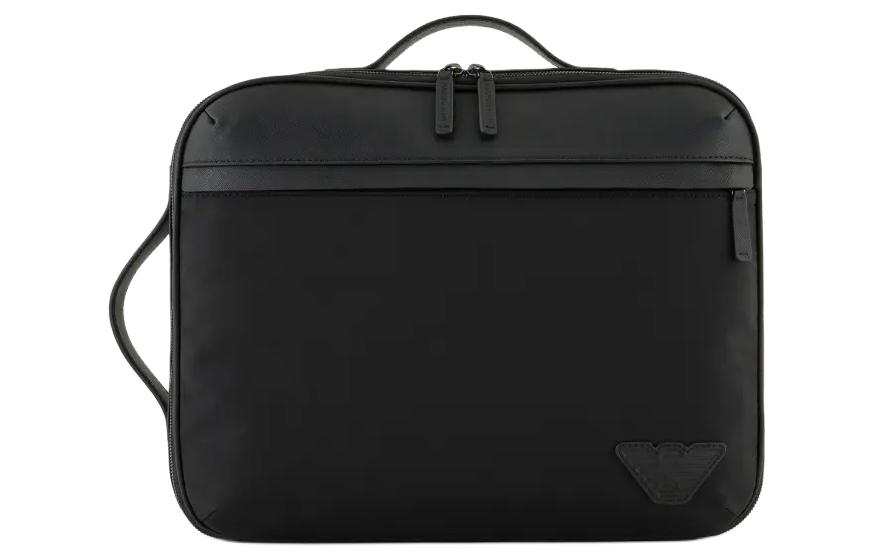 EMPORIO ARMANI PU Polyurethane Backpack Briefcase Medium Men's Black