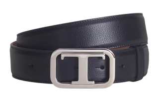 TOD'S T Logo Plaque Buckle Belt
