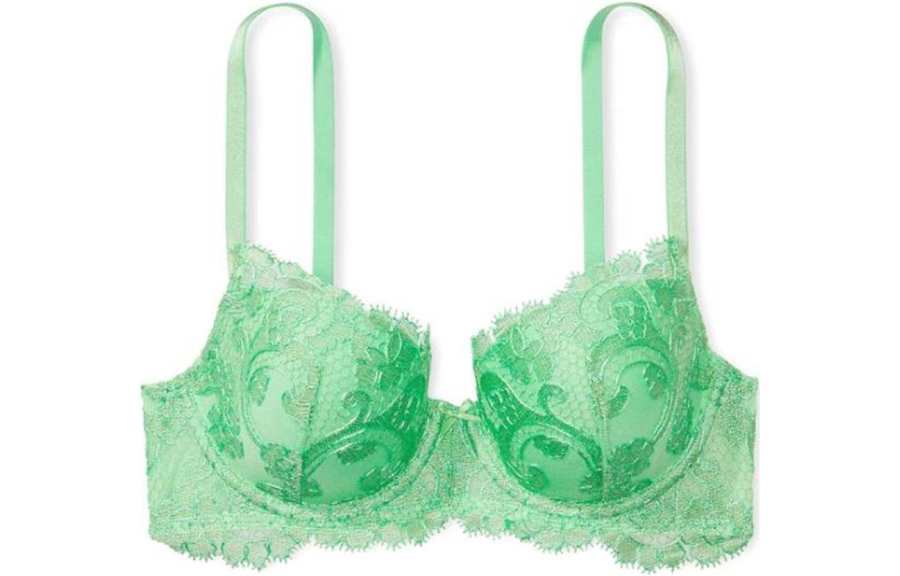 Victoria's Secret DREAM ANGELS Collection 8752 Embroidered Lightly Lined Demi Bra Women's 1 Pack Grass Green