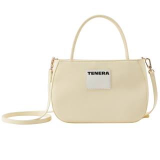 TENERA Spring Summer TENERA Environmentally Friendly Plain Leather Material One Shoulder Handbag Custard
