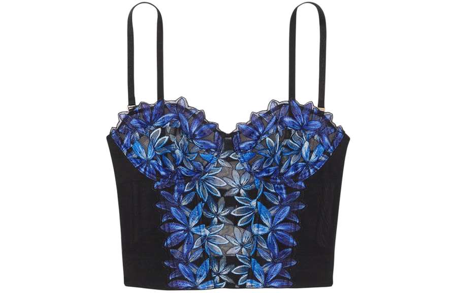 Victoria's Secret Shapewear Women's Black Blue Floral