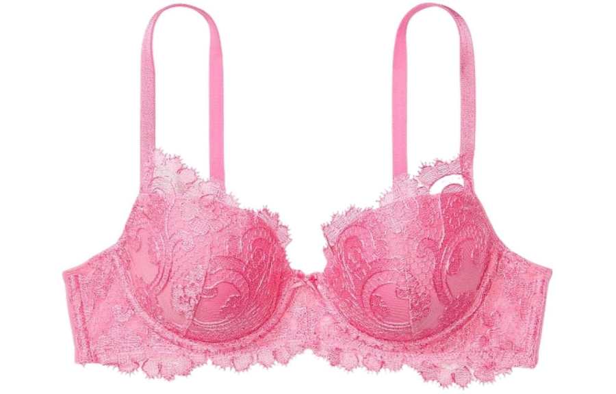 Victoria's Secret DREAM ANGELS Collection 8752 Embroidered Lightly Lined Demi Bra Women's 1 Pack Peach Pink